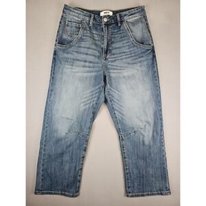 Mica Denim High Rise Barrel Ankle Jeans Women's Size 30x26 Faded Blue